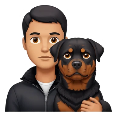 Man’s body Rottweiler head sticker