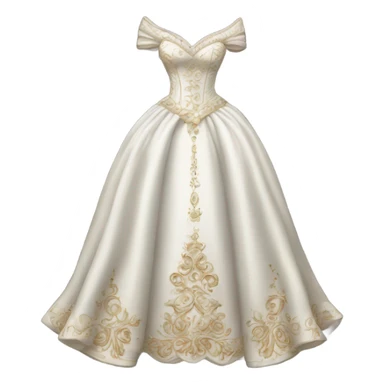 Hyper Realistic ornate 
Elizabethian Wedding dress displays sticker