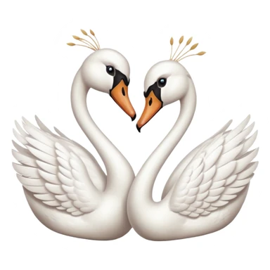 Real Two swan kissing emoji sticker