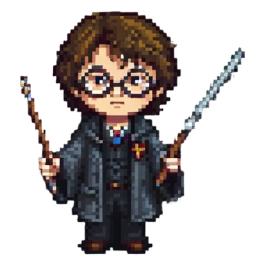 Harry Potter holding a wand sticker