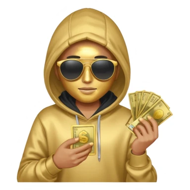 hoodie, sunglasses, money ALL GOLD sticker