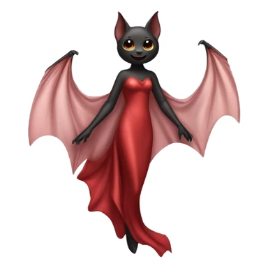 The bat in the red dress sticker