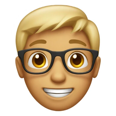 happy boy with glasses indoors sticker