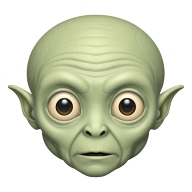 an old aliens with a little hair, white skin sticker