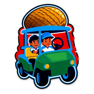 two drumks in a golf cart ￼ sticker
