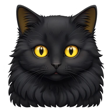 small black cat with small yellow eyes sticker