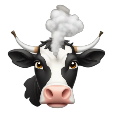 Smoking cow in a smoking sticker