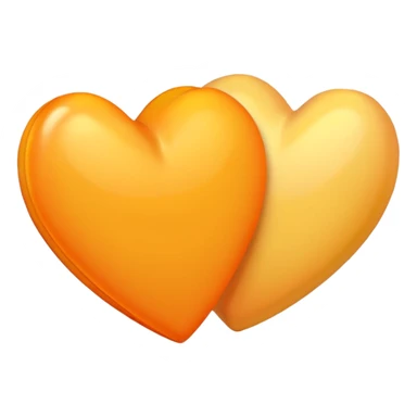 two hearts orange and yellow pastel sticker
