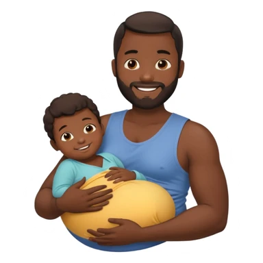 A pregnant burly black man breastfeeding his baby sticker