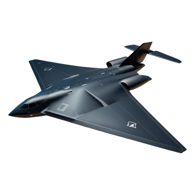 B-2 Spirit bomber - Northrop B-2 (Model Year: 2021) (Iconic colour: Stealth black) - A sleek, stealth bomber with smooth, angular contours and a matte jet-black finish. Emphasize a futuristic, minimalist design with a seamless fuselage, low-profile wings, and an overall intimidating stealth aesthetic. sticker