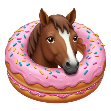Horse eating donut  sticker