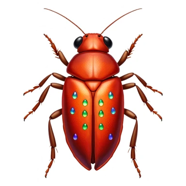 red bedazzled cockroach sticker