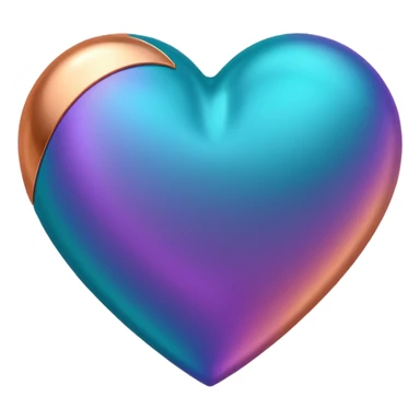 I need a teal, orange , purple, and rose gold Heart emoji  sticker
