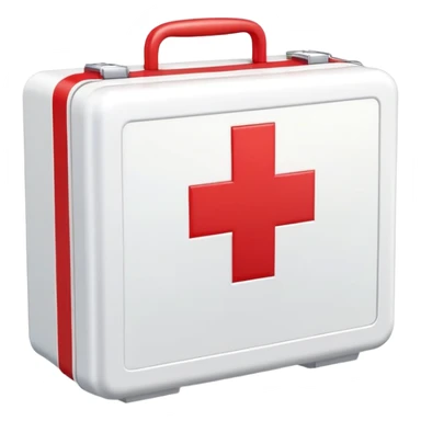 First aid medical kit box with red cross symbol sticker