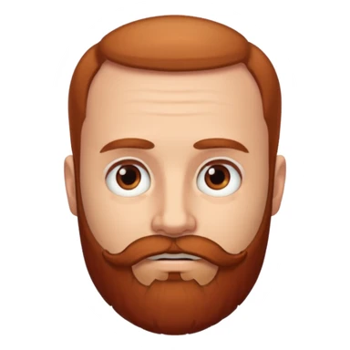 semi balding man with beard. brown eyes and brown/red beard sticker