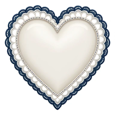 white heart with a lace border sticker