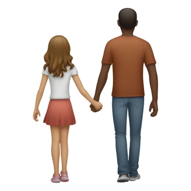 father and daughter holding their hands and seen from the back (white people and like a samsung emoji) sticker