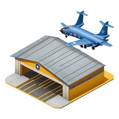 NATO military airplane  hangar isometry view sticker