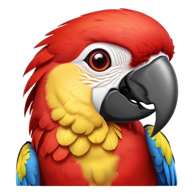 cinematic-cute-macaw-portrait-emoji,-head-tilted-playfully-and-inquisitively,-with-a-dazzling-red-plumage-and-round,-sparkling-eyes-filled-with-charm,-simplified-yet-irresistibly-adorable-features,-highly-detailed sticker