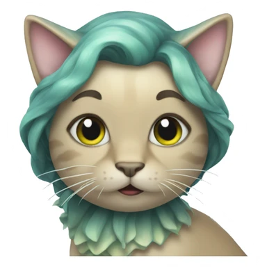 a cat mermaid sticker