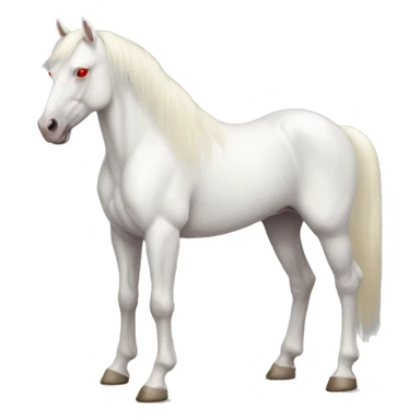albino horse with red eyes, full body sticker