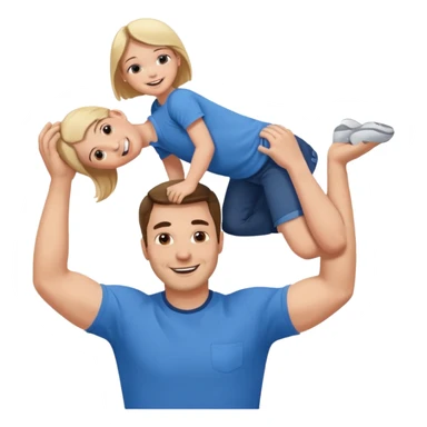 a dad lifting his daughter   sticker