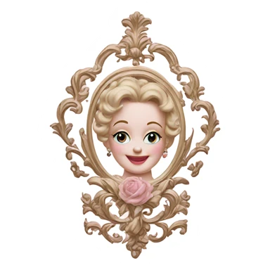 vintage rococo light pink towel sticker