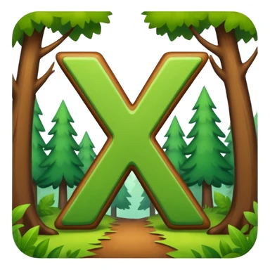the letter X running around in the woods having an adventure sticker