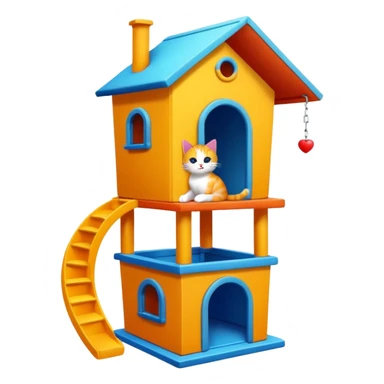 cats relaxing in a vertical playhouse sticker