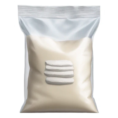 bag of white flour in a clear bag sticker
