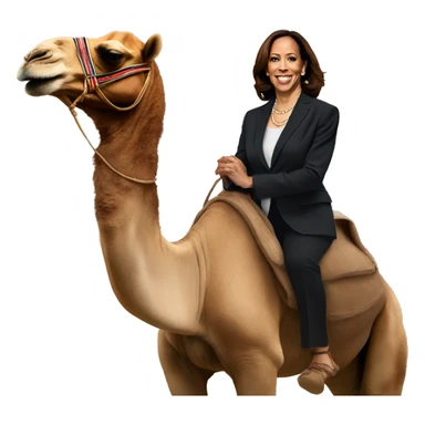 kamala harris riding a camel sticker