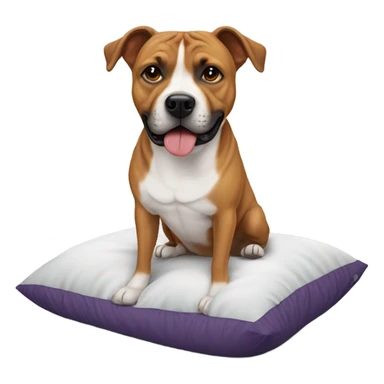Big staffie dog small bed sticker