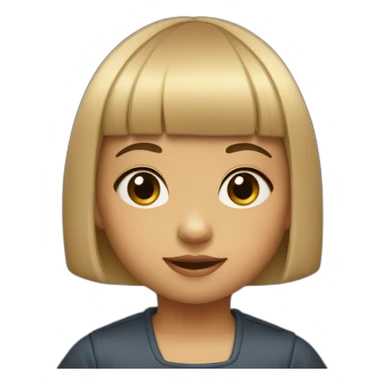 A 2-year-old girl with a short bob and blunt bangs facing forward sticker