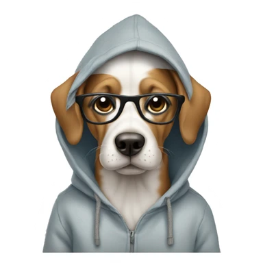 dog with a hoodie and glasses  sticker