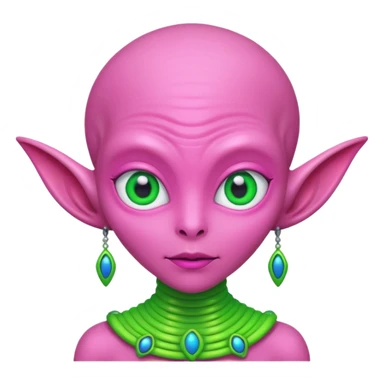 alien living in desert, pink colorful, accessories, just face  sticker