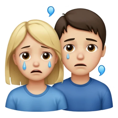 boy and girl heart break sticker