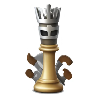 knight chess piece holding a fork sticker