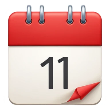 calendar with number 1 red top sticker