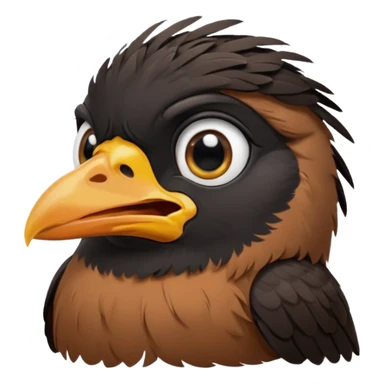 A crying common myna bird cute emoji sticker