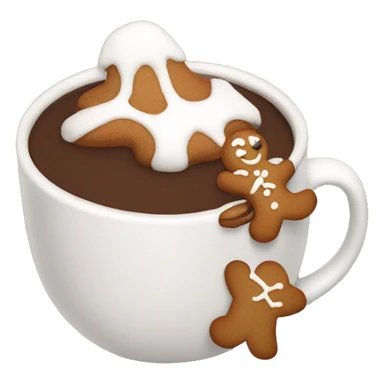 Gingerbread in hot chocolate pot  sticker