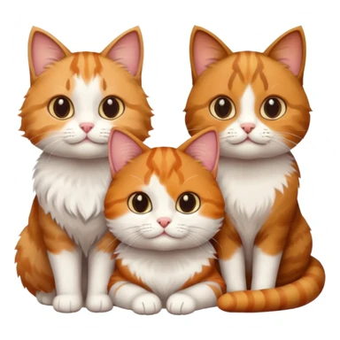 3 cats different colours including brown tabby and white, calico, and ginger and white sticker
