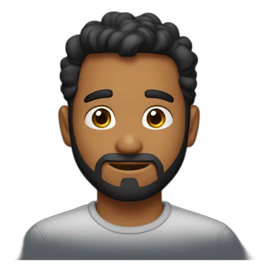 Imagen al estilo Disney Pixar de hombre, piel morena de 28 años sin barba, pelo negro risado, complexión fuerte sticker