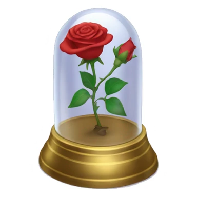 The enchanted rose from Beauty and the beast in its glass bell  sticker