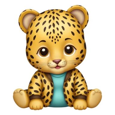 baby with leopard patterned clothes sticker
