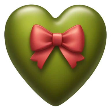 realistic olive heart and bow sticker