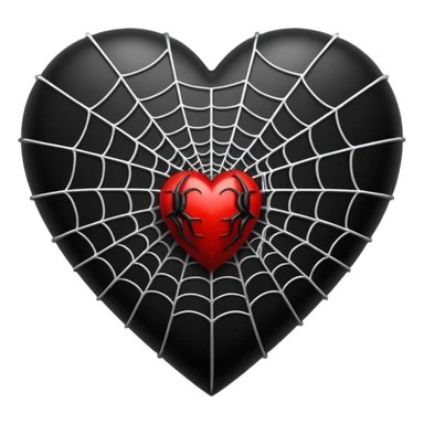 goth themed heart with spiderweb sticker