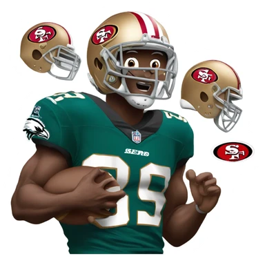 49ers beating eagles with club sticker