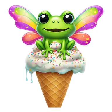 Ice cream with sprinkles fairy frog sticker