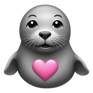 seal with pink heart sticker
