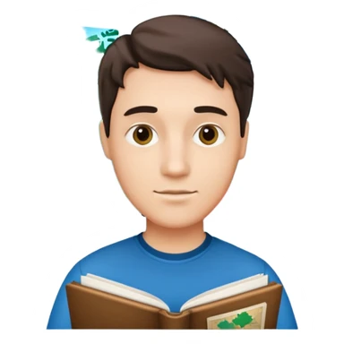 A man studying with a map of Canada in the background sticker